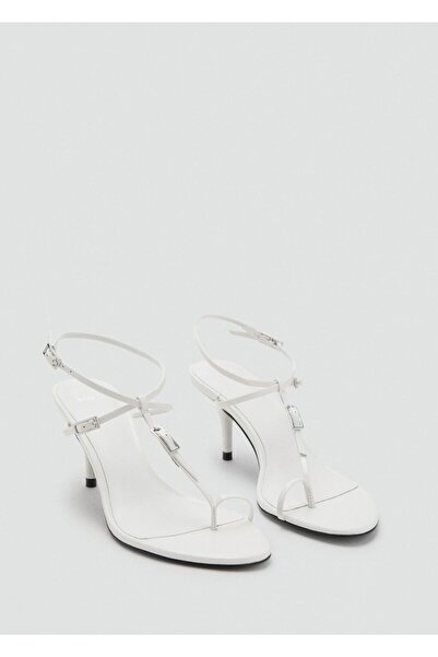 MANGO Woman Tokalı deri topuklu sandalet