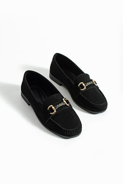 Neva'nın Butiği Melly Buckle Detailed Suede Women's Ballet Flats