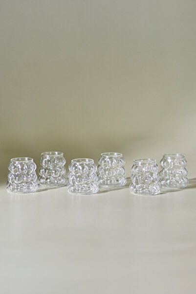 Karaca Bubble 6-Pack Glass Coffee Cup 90 ml
