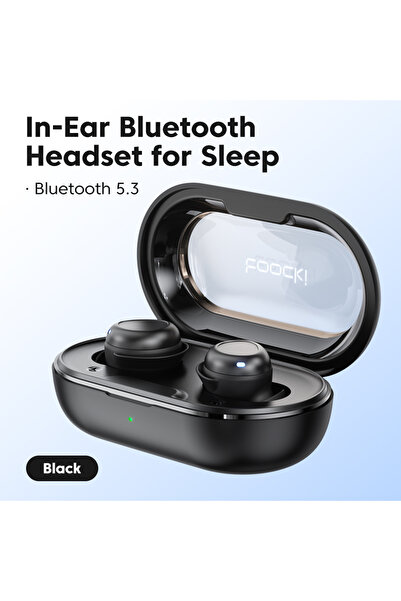 Toocki Black Wireless Earphone Bluetooth 5.3 IPX4 Waterproof Headset Touch Co...