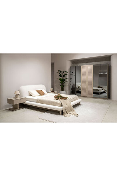 CaddeYıldız Latte Bazalı Yatak Odası - 6 Kapılı