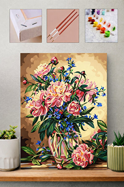 Carmen Sayılarla Boyama Seti - Pembe Çiçek Büyük Ebat