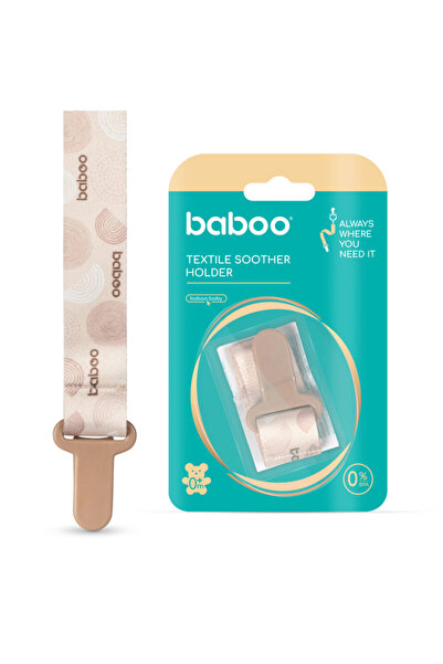 Baboo Държач за залъгалка Baboo Peach, плат, 0+ месеца