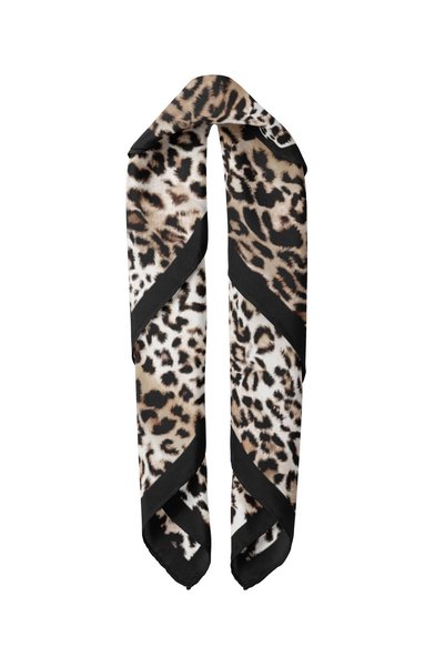 Sultan İpek Leopard Patterned Scarf / Bandana 70X70Cm