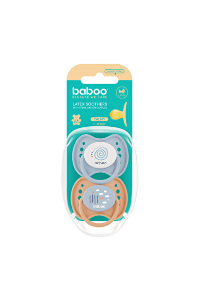 Baboo Calmy Латексова кръгла залъгалка - синя, 2 броя, 6+ месеца