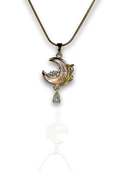 Brethils Hanging Stone Crescent Necklace Does Not Tarnish, Shipped in Gift Pa...