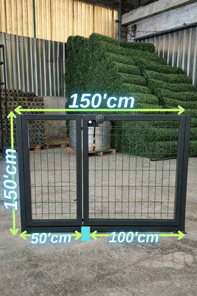 ÖR-AS TEL ÖRGÜ & PANEL ÇİT SİSTEMLERİ Antrastik - Gri -Çift Kanatlı Tel Çit B...