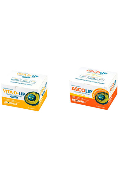 ASCOLIP PACHET FAMILIE 3 X Vitamina C Lipozomala 1000 mg LIPOSHELL + Vitamina...
