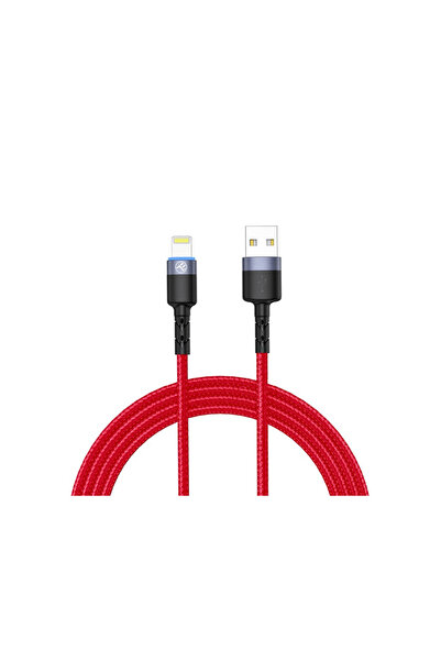 TELLUR Cablu Lightning cu LED, 3A, nailon, 1.2m, roÈ™u