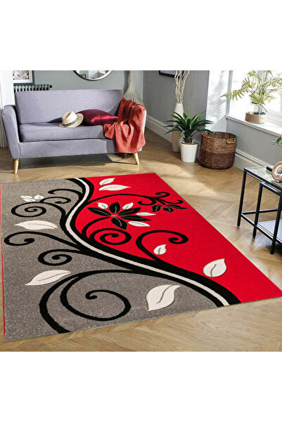 Dualhome Rug Friese Twig Red, 50x80 cm, Floral - 50x80 cm, rectangle, Red