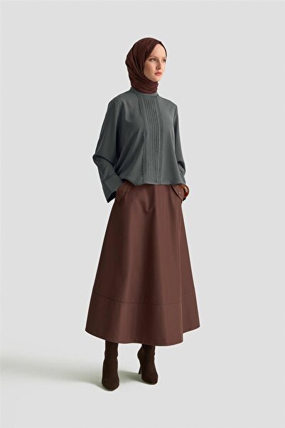 Armine Nervürlü Bluz 25KD1112 Antrasit