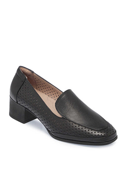 Tergan Siyah Hakiki Deri Kadın Topuklu Ayakkabı - K25I1AY67833-A23