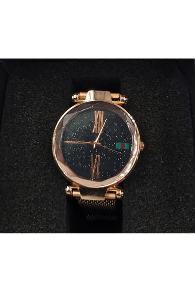 Generic Gold watch with a black bezel