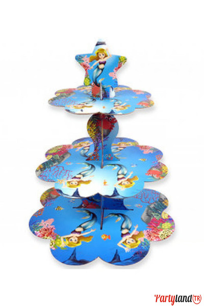 PartylandTR Deniz Kızı Mermaid Cupcake Kek Standı