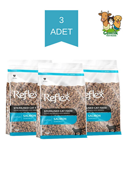 Reflex Somonlu Kısırlaştırılmış Kedi Maması 1 KG - 3 Adet Fırsat Paketi