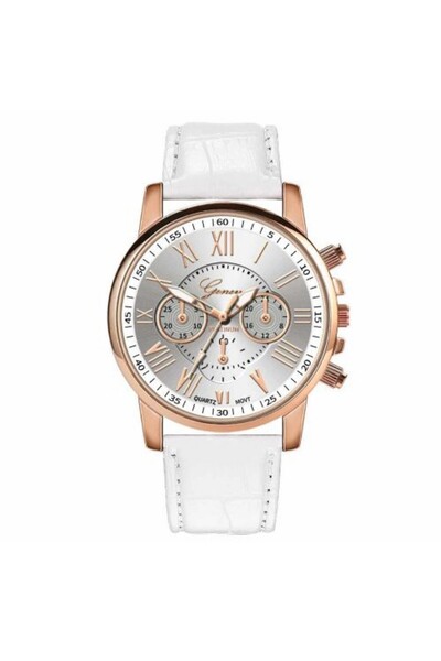 Geneva Women's watch, white color with a copper bezel