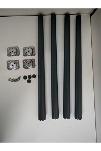 HAMADEX 65 cm Siyah Ahşap Masa/Mobilya Ayağı - 4 Adet Ahşap Ayak + Bağlantı A...