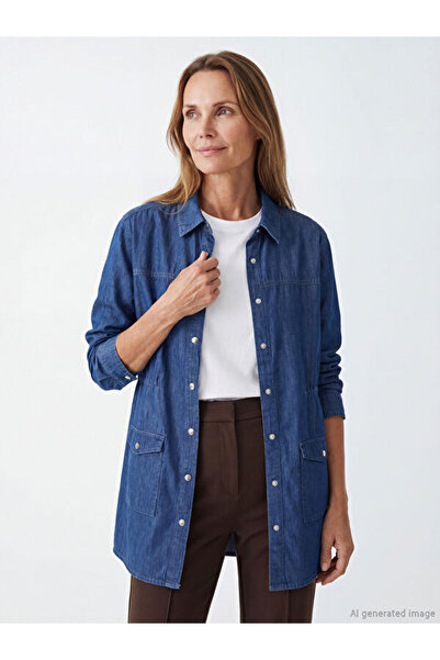 LC Waikiki I Shirt Roba Collar Women's Jean Tunic from Freezen Store