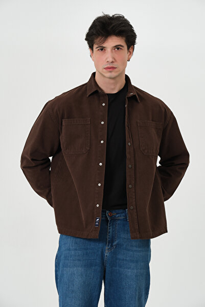 PIQUE CĂMAȘĂ BĂRBAȚI Cămașă supradimensionată pentru bărbați cu închidere cu ...