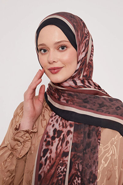 LuvenSara Patterned Silk Shawl - Endless Black