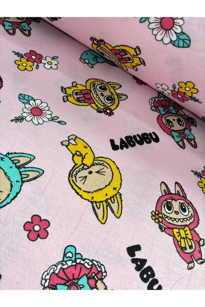 Yavuzoğulları Labubu desen hafif şardonlu iki ip pijamalık 180x100