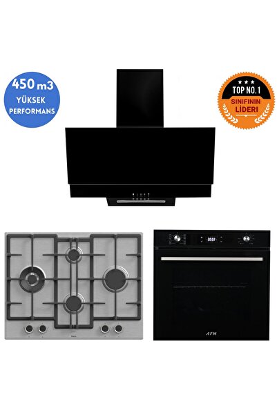 Ferre ve AFM Tech MARKA Griar Turbolu İnox Siyah Dijital Ankastre Set (ED071-...