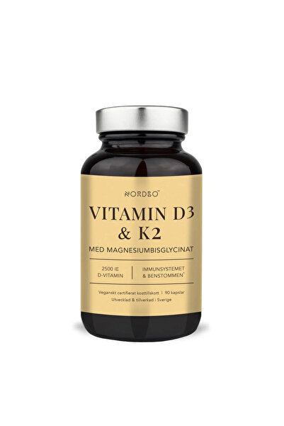NORDBO Vitamina D3 (2500UI) K2 Magneziu Bisglicinat 90 CPS