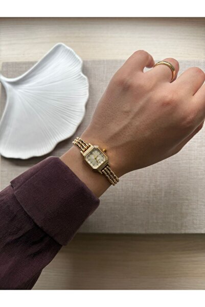 rubsey Retro Minimal Metal Cord Tiny Square Vintage Women Wristwatch