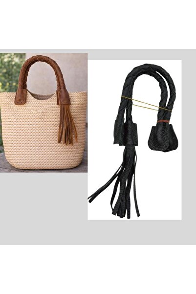 angel çanta aksesuar Real Leather 45 cm Nova Model Black Color Double Bag Handle