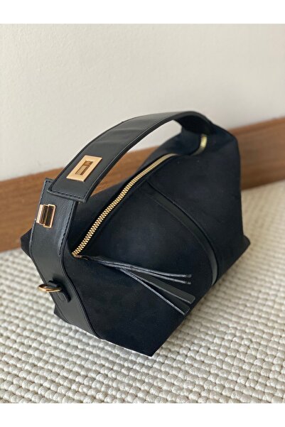 Bagzone Shoulder Bag with Lock Detail and Adjustable Strap