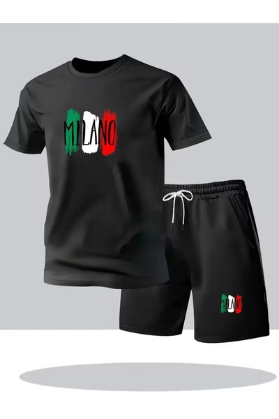 PAVRO Unisex Oversize Shorts Set Top and Bottom Two-Piece Comfortable Fit Fla...