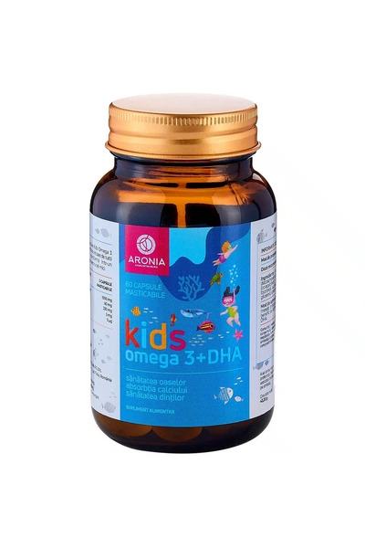 Aronia Charlottenburg Детски Омега 3 + DHA, 60 капсули за здравословен растеж...