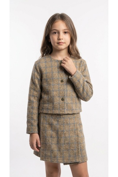 Montisu Set premium pentru fete, 100% bumbac, jachetă și fustă scurtă (2-7 ani)