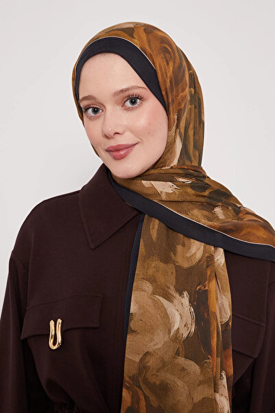 LuvenSara Patterned Silk Shawl - Ayaz Black