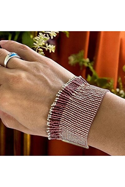 Ezera Auriya Solar Bracelet made of Miyuki Beads and Orange Fringes