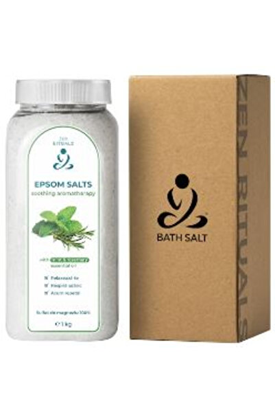 Zen Rituals Sare de Baie Epsom (Sulfat de magneziu) cu ulei esential Menta Ro...