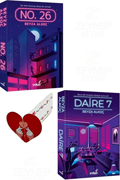 İndigo Kitap Daire7 ve No26(KARTON KAPAK)Özel Tasarım Kalp Ayraç Hediyeli