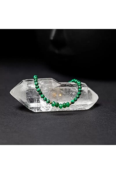 Ezera Brățară Vishal pentru femei din malachit sintetic și jad verde