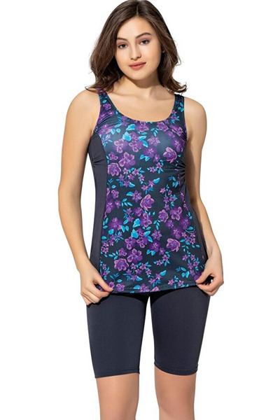 Swana Жіночий таїккіні з принтом, шорти такіні - димчасто-сірий