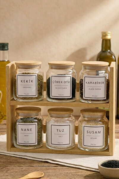 Fhilli Prime - 2-Tier 13-Piece Storage Container Organizer Spice Rack Set wit...