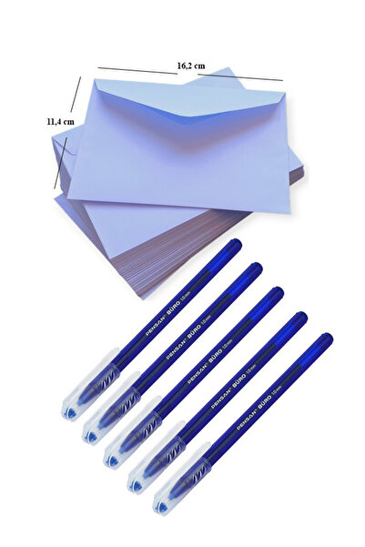 EKM 100 bucăți plicuri pentru invitații de nuntă + 5 pixuri cu bilă