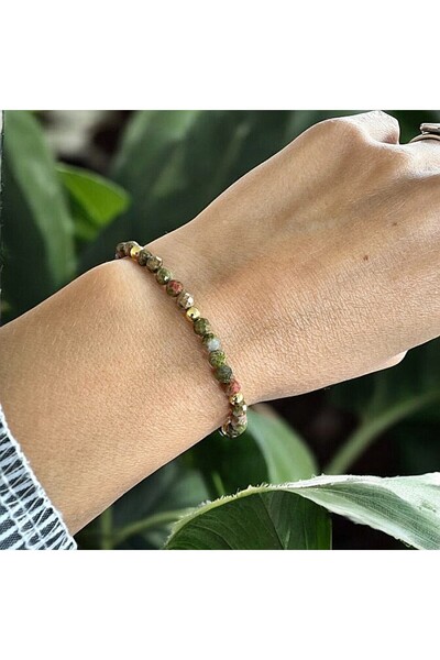 Ezera Brățară Samira pentru femei, realizată din cristale de Unakite