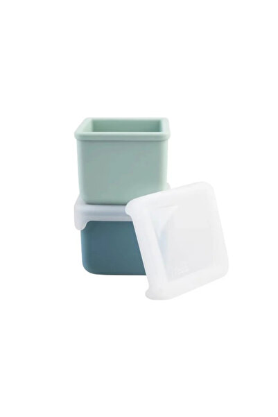 Melii Set of 2 silicone containers, melii, blue mint for children over 0 mont...