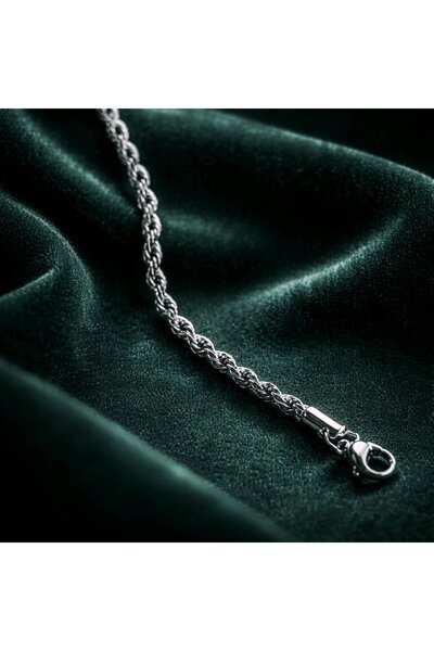 stainless steell Steel Silver Twist Unisex Bracelet 17+6cm Extension