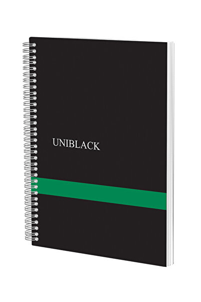 PIGNA Caiet spiralat A4 120 coli cu linie 70g, copertă PP, verde, uni-negru