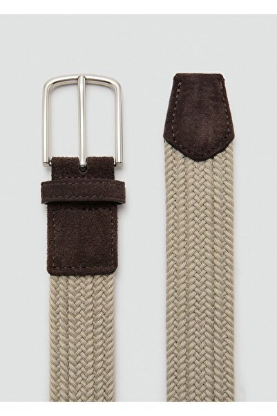 MANGO Man Örgü desenli elastik kemer