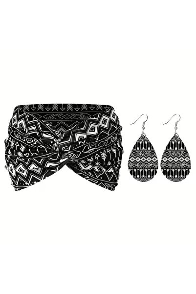 set.up Colorful Bandana and Earrings Two-Piece Set