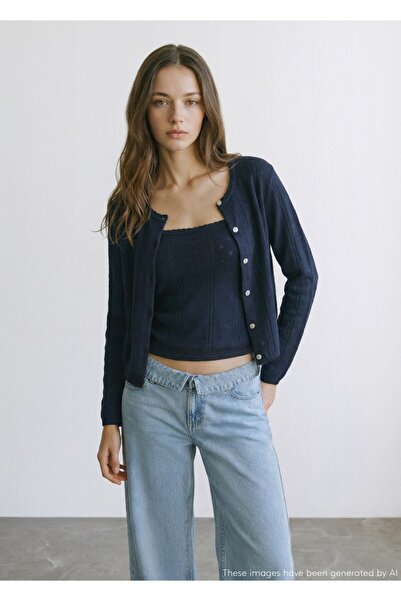 Mango Teen İşlemeli triko hırka