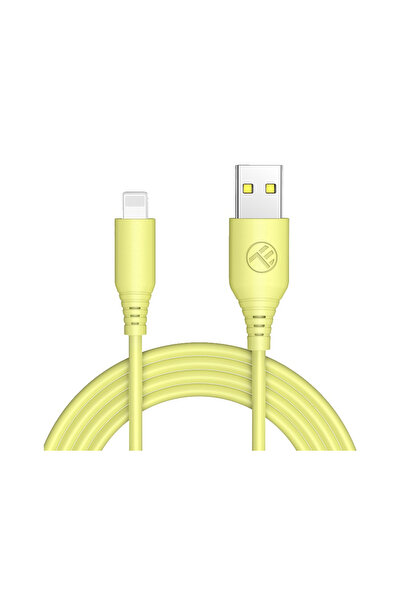TELLUR Cablu silicon USB to Lightning, 3A, 1m, galben