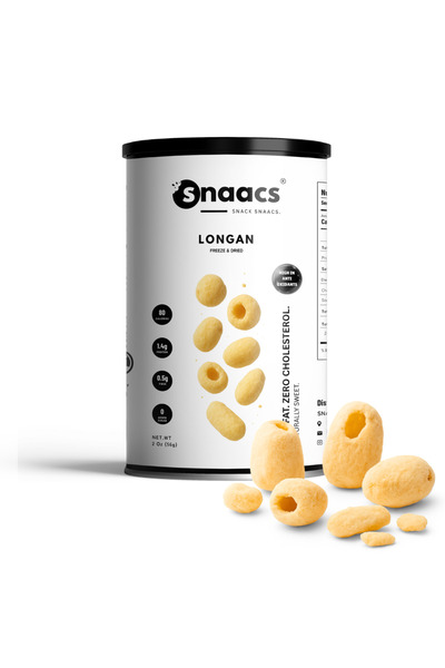 snaacs Freeze-Dried Longan | No Added Sugar | Delicately Sweet & Crunchy Frui...